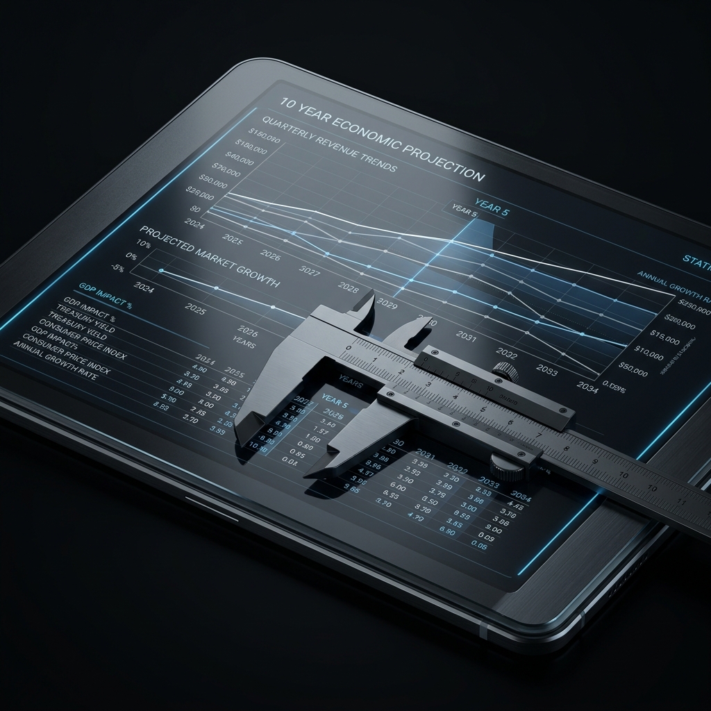 Heavy metal financial ledger tablet with precision caliper